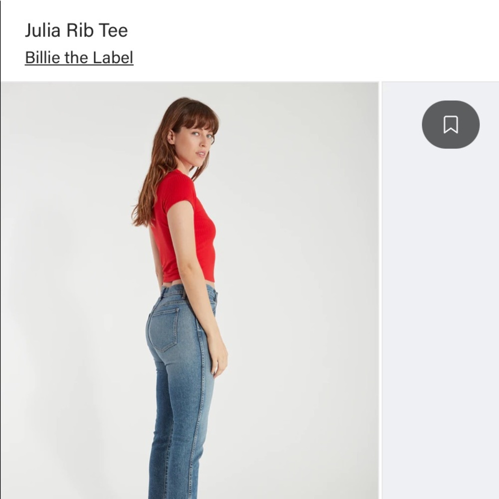 NWT ❤️Billie The Label Beautiful Julia Rib Top Cherry Red L PERFECT4UR VALENTINE - Picture 2 of 8